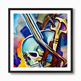 Skull And Swords Art Print
