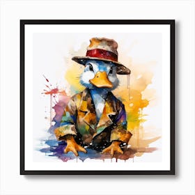 Duck With Hat Art Print