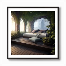 Bedroom In The Forest 1 Art Print