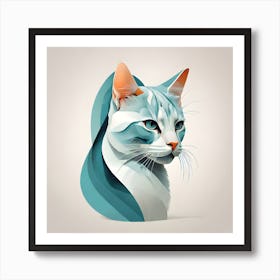 Abstract Portrait Of A Cat Art Print