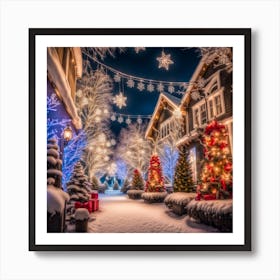 Christmas In The Village Art Print