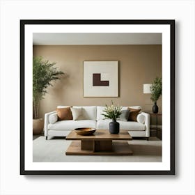 Beige Living Room 1 Art Print