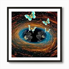 Black Hole Butterfly release  Art Print