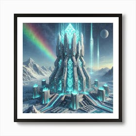 A Futuristic Sci Fi Depiction Of Frostspire Tower Art Print