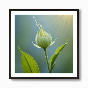 Flower With Water Droplets 2 Art Print