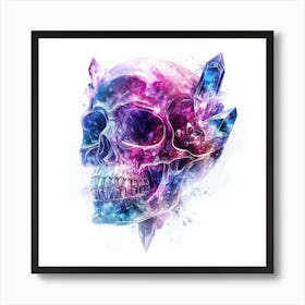 Skull With Crystals Art Print