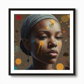 Woman With Paint On Her Face Art Print