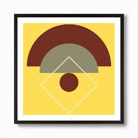 Baseball On A Yellow Background Art Print