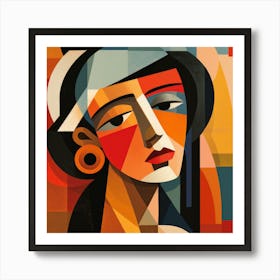 Cubism Ecuadorian Woman 01 Art Print