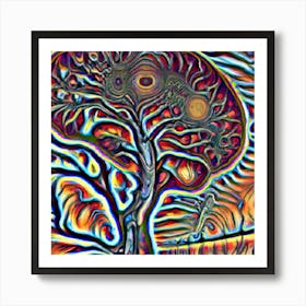 Psychedelic Neural Dreams Art Print