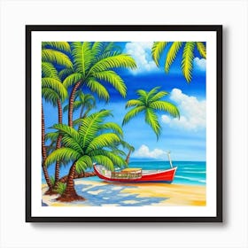 Boat On The Beach 8 Art Print