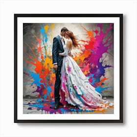 Bride And Groom Art Print