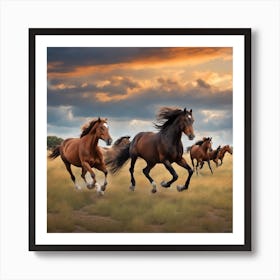 The Beauty of Horses at Full Gallop Art Print