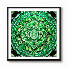 Shamanic Mandala Stained Glass Art Print