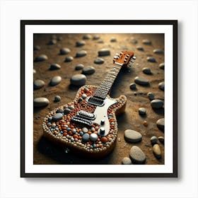 Pebble Guitar Art Print