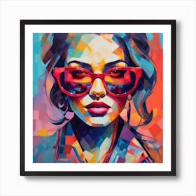 Woman In Sunglasses 1 Art Print