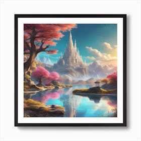 Castle On A Lake Art Print