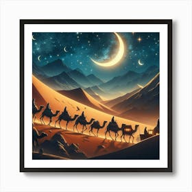 Bedouin Caravans On 1st Day Lunar Month 1 Art Print