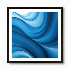 Abstract Blue Wave 12 Art Print