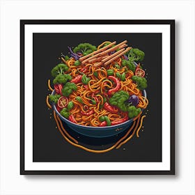 Chinese Noodle Dish Art Print