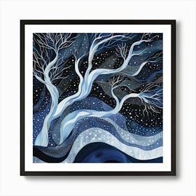 Tree In The Snow Art Print