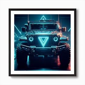 Futuristic Supersonic Jeep Art Print