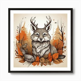 Fox In Autumn Art Print