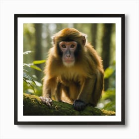 Monkey In The Forest Art Print