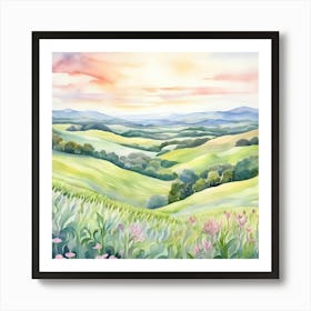 Watercolor Landscape Painting 7 Art Print