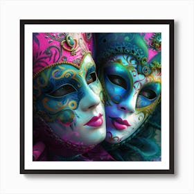 Carnival Masks Art Print