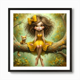 Little Girl In Yellow Dress 2 Art Print