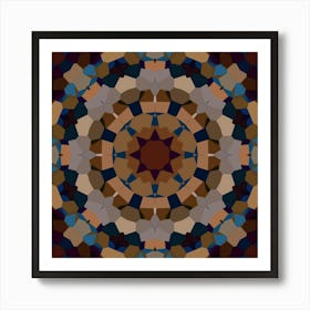 Golden Pattern Abstract Mosaic Art Print