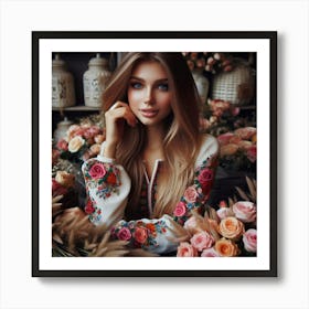 Flower girl Art Print