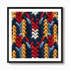 Knitted Stitch Art Print