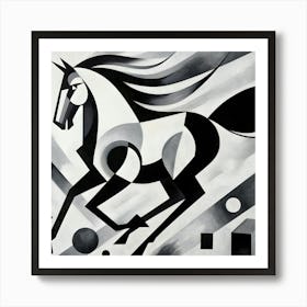 Horse In Black And White Art Print