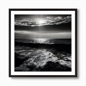 Black And White Seascape 27 Art Print