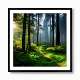 Ferns In The Forest Art Print