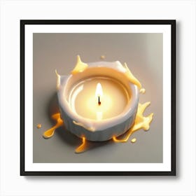 Candle Splatter with flames Art Print