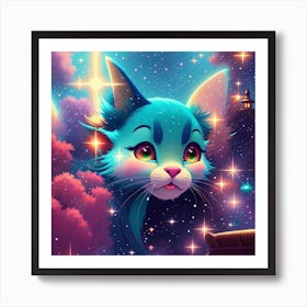 Cat In Space 2 Art Print