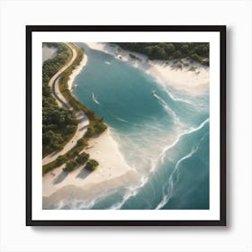 Aerial View Of A Beach Art Print