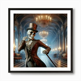 Skeleton In Top Hat 9 Art Print