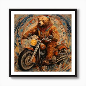 Csgboss Generate A Stunning Portrayal Of A Bear Racer Combining B006abb8 Cbff 4262 A825 7ad46bdddefe Art Print