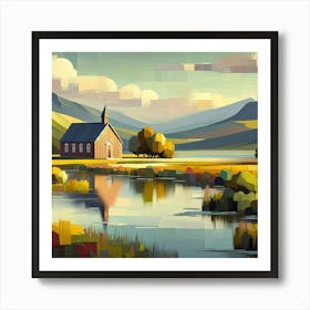 Church By The Lake Art Print