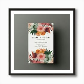 Watercolor Floral Business Card Art Print