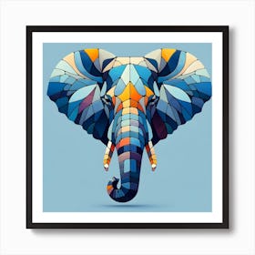 Geometric Elephant mosaic art Art Print
