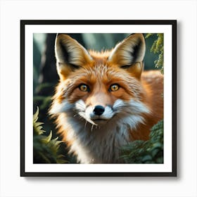 Red Fox In The Forest 50 Art Print