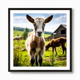 Field Domestic Agriculture Cute Nature Beautiful Rural Herd Farming Animal Farm Farm Anim Art Print