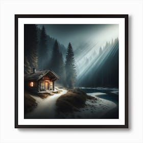 Cabin In The Woods Art Print