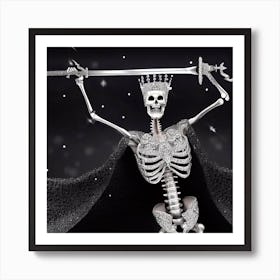 Skeleton With Sword Art Print