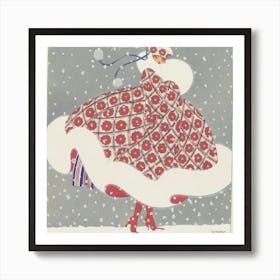 Lady In The Snow 1 Art Print